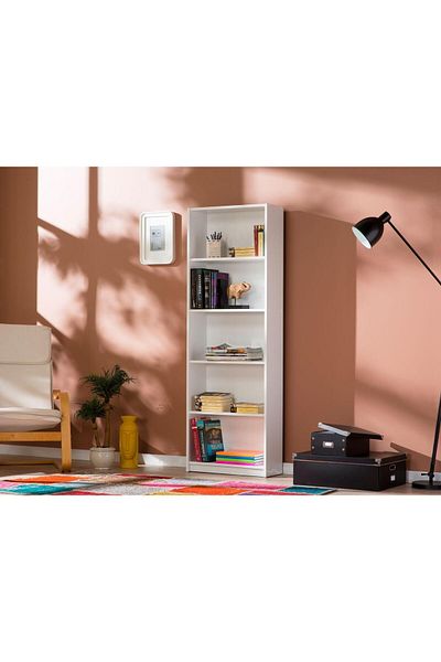 Adore Adore Libra Bookcase, 5 shelves, 56 x 170 x 20 cm - White