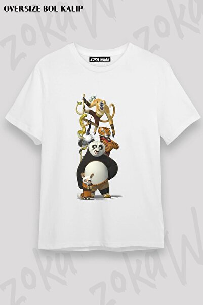 ZOKAWEAR Unisex Oversize Fit Kung Fu Panda Po και το σχέδιο με στάμπα μπλουζάκι