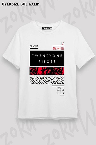 ZOKAWEAR Μπλουζάκι με στάμπα Unisex Oversize Twenty One Pilots Design