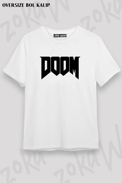 ZOKAWEAR Μπλουζάκι με τυπωμένο σχέδιο Unisex Oversize Doom Logo v3