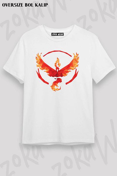 ZOKAWEAR Μπλουζάκι με στάμπα Unisex Oversize Fit Phoenix Design