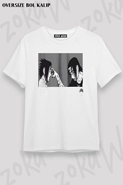 ZOKAWEAR Unisex Oversize kroj Mold Uchiha Itachi Naruto Design Štampano Majica