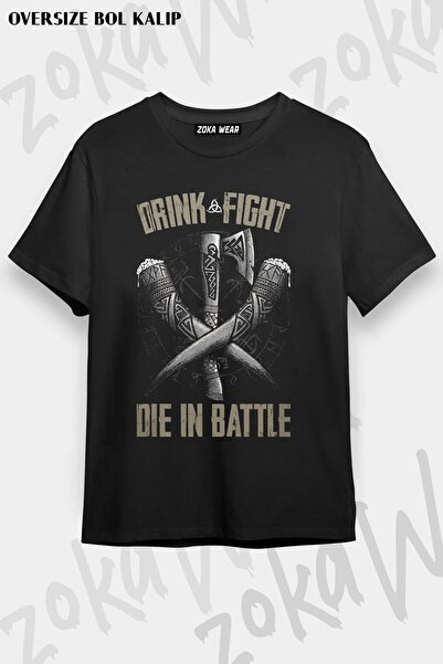 ZOKAWEAR Tricou imprimat unisex oversize Die In Battle Design