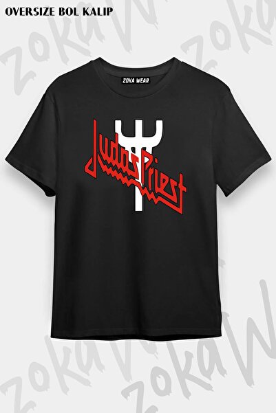 ZOKAWEAR Unisex Oversize kroj Die Cut Logo V3 Judas Priest Design Štampano Ma...