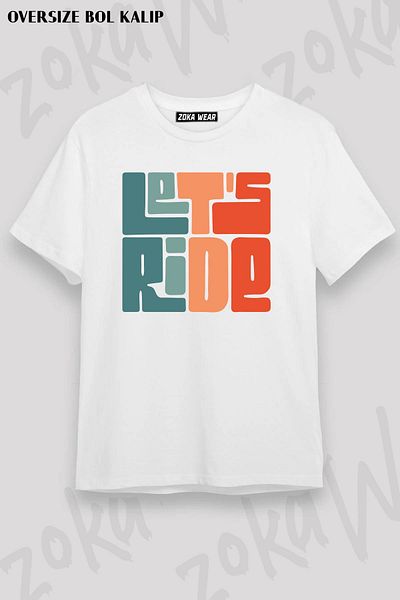 ZOKAWEAR Let's Ride Unisex Oversize T-Shirt - Έγχρωμη εκτύπωση εικονογράφησης
