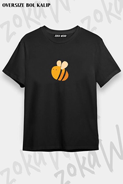 ZOKAWEAR Unisex Oversize kroj Mold Bee Bee Design Štampano majica
