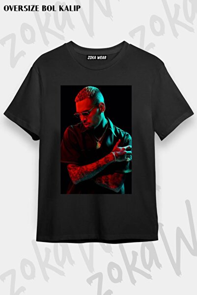 ZOKAWEAR Tricou unisex oversize cu imprimeu Chris Brown Design