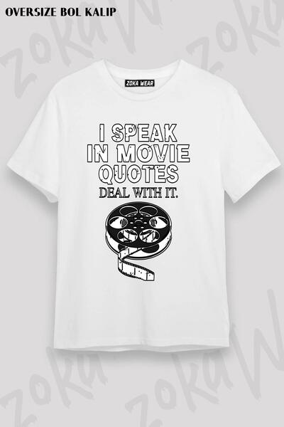 ZOKAWEAR Unisex Oversize kroj Mold I Speak In Movie Quotes Design Štampano ma...