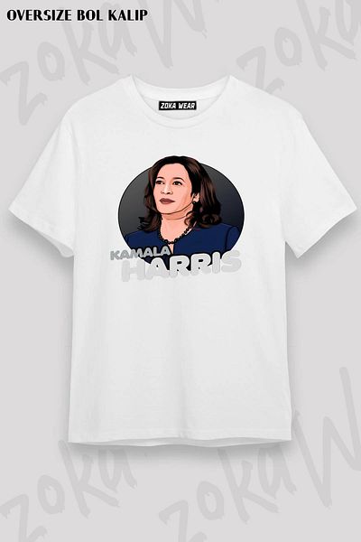 ZOKAWEAR Μπλουζάκι με στάμπα Unisex Oversize KAMALA HARRIS SUPERHERO