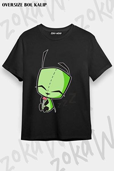 ZOKAWEAR Tricou oversize unisex cu imprimeu Invader Zim Gir Sleeping