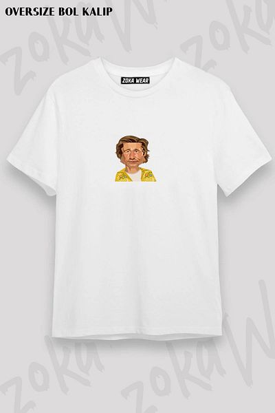 ZOKAWEAR Μπλουζάκι με στάμπα Unisex Oversize Brad Pitt Design