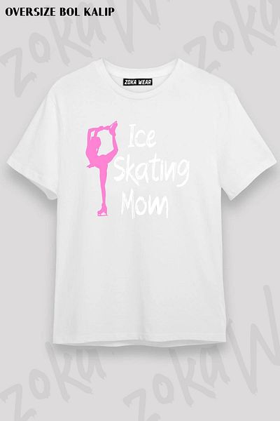 ZOKAWEAR Μπλουζάκι με στάμπα Unisex Oversize Ice Skating Ice Skating v2 Design