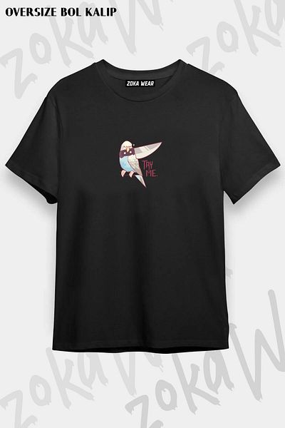 ZOKAWEAR Το Unisex Oversize Budgies είναι ένα τρομακτικό μπλουζάκι με στάμπα