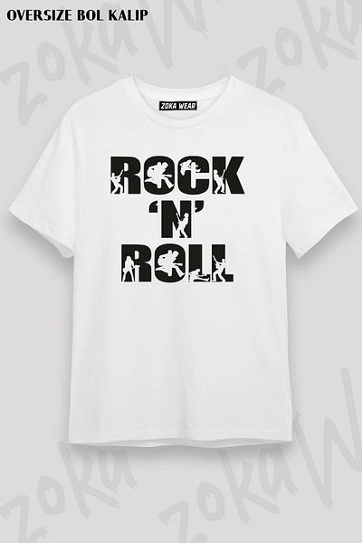 ZOKAWEAR Μπλουζάκι με στάμπα Unisex Oversize Fit Rock N Roll Design