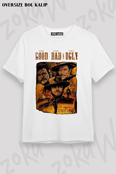 ZOKAWEAR Unisex Oversize Kalıp Western Film The Good The Bad Tasarım Baskılı ...