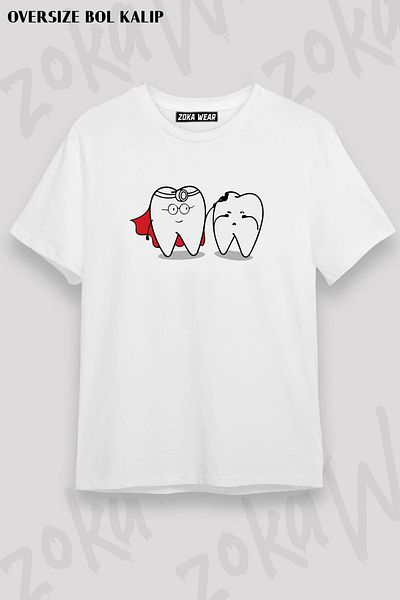 ZOKAWEAR Μπλουζάκι με στάμπα Unisex Oversize Dentist Teeth Design