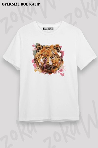 ZOKAWEAR Tricou unisex oversize cu imprimeu cu design colorat