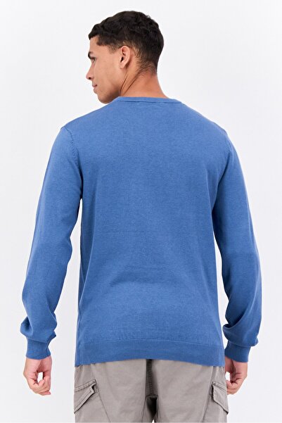 French Connection Men Crew Neck Knitted Sweater, Blue