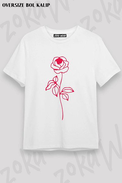 ZOKAWEAR Tricou unisex oversize cu imprimeu Rose Rose Design