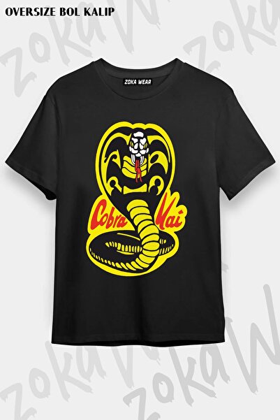 ZOKAWEAR Tricou unisex oversize cu imprimeu Cobra Kai Snake Design