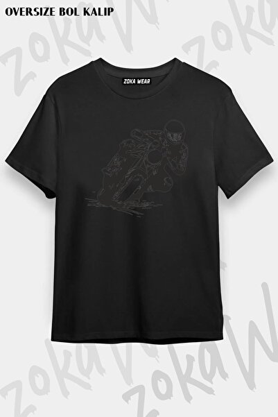 ZOKAWEAR Unisex Oversize Fit Biker V2 Design Printed Tshirt