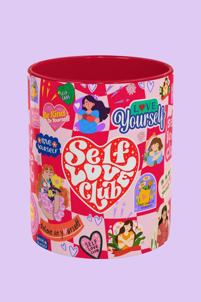 Midas Design كوب بورسلين بعنوان "أحب نفسك".