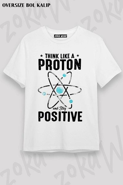 ZOKAWEAR Μπλουζάκι με στάμπα Unisex Oversize Fit Atom Proton Design