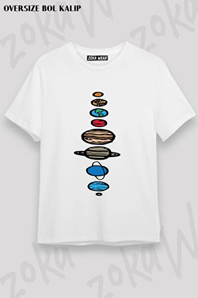ZOKAWEAR Μπλουζάκι με στάμπα Unisex Oversize Fit Planets Color Design