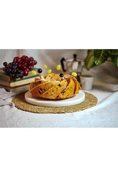 Akayev 28 cm Thick Marble White Presentation Plate - Oil Stand