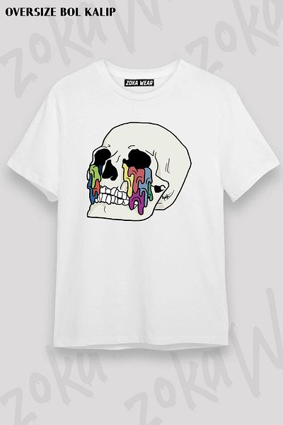 ZOKAWEAR Μπλουζάκι με στάμπα Unisex Oversize Mold Skull Design