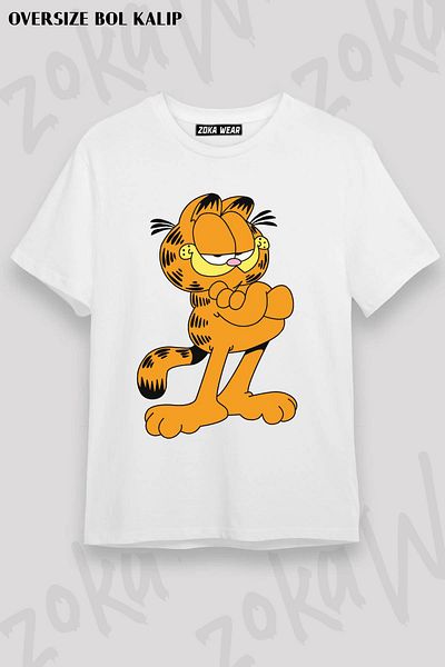 ZOKAWEAR Μπλουζάκι με στάμπα Unisex Oversize Garfield Special Design