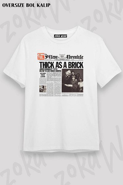 ZOKAWEAR Μπλουζάκι με στάμπα Unisex Oversize Jethro Tull Πάχος ως Ένα Τούβλο