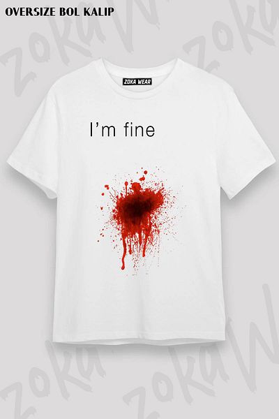 ZOKAWEAR Μπλουζάκι με στάμπα Unisex Oversize I'm Fine Design