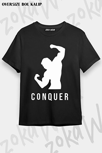 ZOKAWEAR Унисекс тениска с овърсайз мотив и принт с дизайн на Арнолд Шварцене...