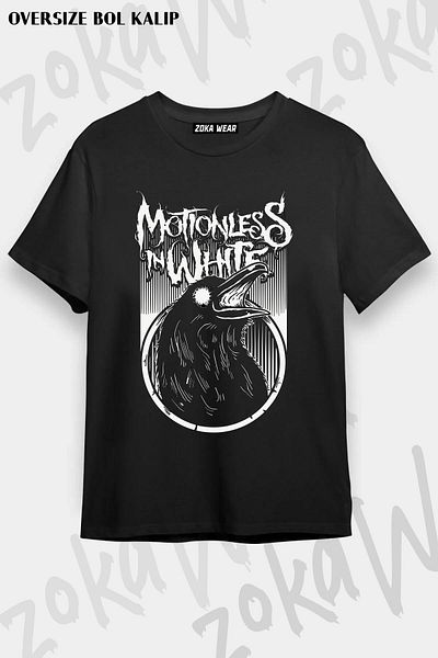 ZOKAWEAR Tricou unisex oversize cu imprimeu Motionless în alb