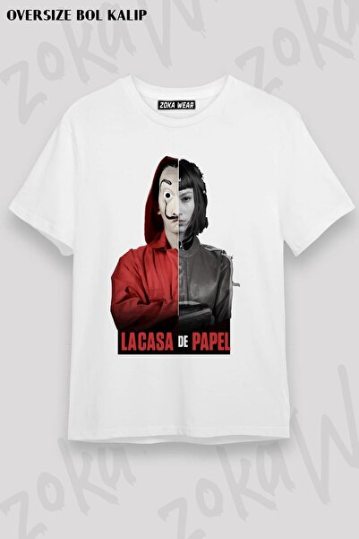 ZOKAWEAR Unisex Oversize kroj Mold La Casa De Papel Half Tokyo Design Štampan...