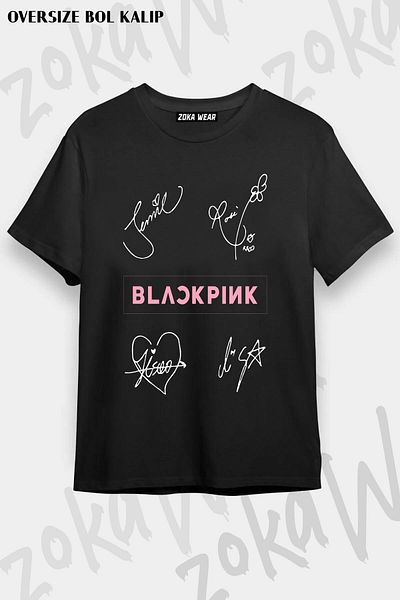 ZOKAWEAR Tricou unisex oversize cu imprimeu Blackpink Design
