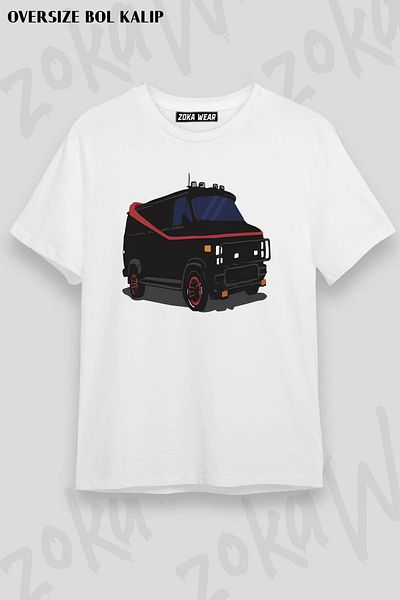 ZOKAWEAR Unisex Oversize Mold The A team Van Design εμπριμέ μπλουζάκι