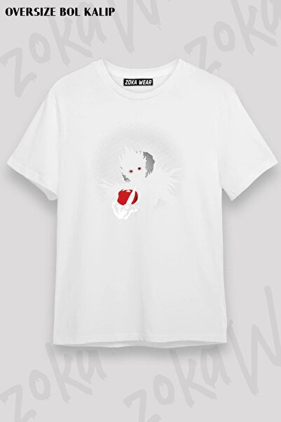ZOKAWEAR Tricou cu imprimeu unisex oversize cu personaje anime Death Note Ryuk