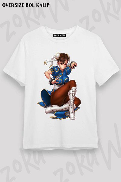 ZOKAWEAR Μπλουζάκι με στάμπα Unisex Oversize Chun li Design