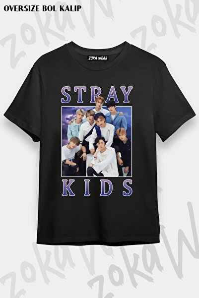 ZOKAWEAR Μπλουζάκι Unisex Oversize STRAY KIDS Vintage ρετρό σχέδιο με στάμπα