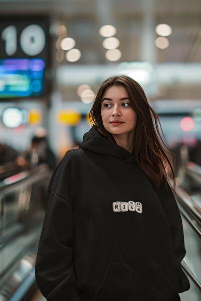 MG سترة نسائية من القطن بأكمام طويلة ومطبوعة من RISK، سترة بغطاء للرأس من 3 خيوط