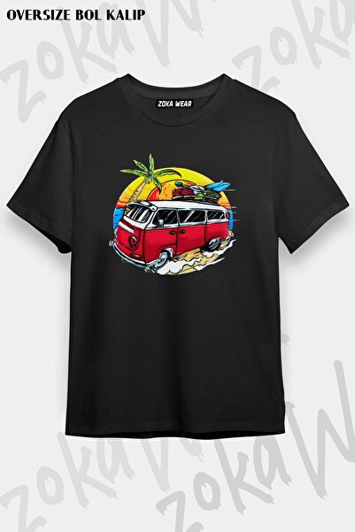ZOKAWEAR Tricou imprimat unisex oversize Summer Vosvos Holiday Design