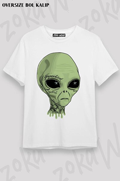 ZOKAWEAR Unisex Oversize kroj Mold Alien 2 Design Štampano majica
