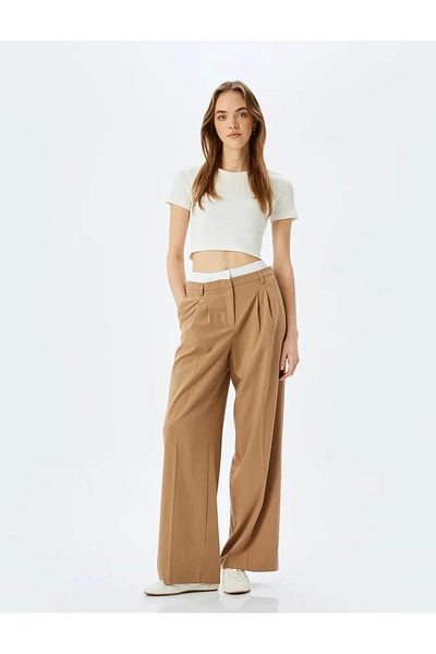 Koton Basic Short Sleeve Crew Neck Slim Fit Crop Camisole Tee
