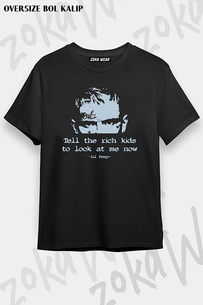 ZOKAWEAR Μπλουζάκι με στάμπα Unisex Oversize Lil Peep's Design