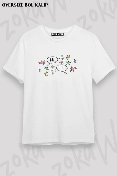 ZOKAWEAR Tricou unisex oversize cu imprimeu Heartstopper Hi Design