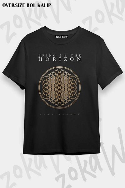 ZOKAWEAR Tricou cu imprimeu unisex oversize Bring Me The Horizon v3 Design