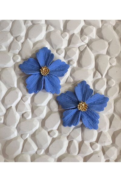 Accessories Polymer Clay Blue Flower Earrings Design Earrings