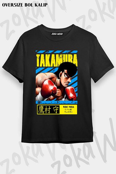 ZOKAWEAR Μπλουζάκι Unisex Oversize Ippo Mamoru Takamura με στάμπα